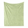 thumbnail image 1 of Oriental Soft Flannel Fleece Throw Blanket, Style Symmetric Pattern with Eastern Ornamental Illustration, Cozy Plush for Indoor and Outdoor Use, 70" x 90", Pale Green White, by Ambesonne, 1 of 5