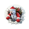 thumbnail image 2 of Christmas Creative Wall Sticker - Large 3D Santa Claus Wall Decals, Reindeer Door Stickers, Removable Winter Holiday Xmas Break Through Walls Decor, for Window Refrigerator Decorations, 2 of 5