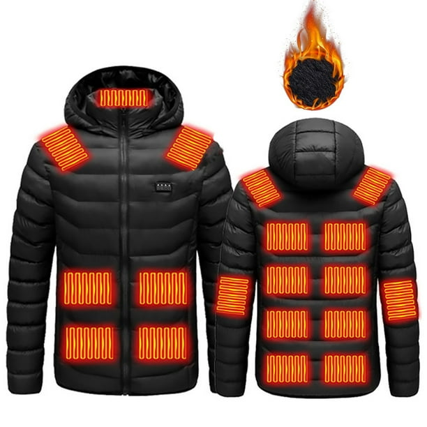 FreshTop Men's Heated Jacket, 19 Heating Zones Puffer Jacket Winter