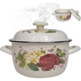 thumbnail image 1 of Enamel Pot 12X7 Inch Non- Stick Enamel Stock Pot With Lid And Handles Retro Flower Soup Pot Thicken Enamel Cookware For Home Kitchen Restaurant Pasta L, 1 of 1