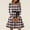 #+004Wine, variant on Hogleaql Women's Plus Size Dress Round Neck Trendy Long Sleeve A-Line Swing Dress Checkered Striped Print Lightweight Midi Length Retro Fall Winter Casual Flowy Bow Tie Dress Outfit Gray 4XL