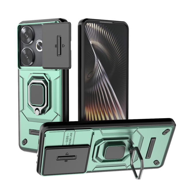 Funda de teléfono para Xiaomi Poco F6 5G Battle Bear Case + Cristal 9D