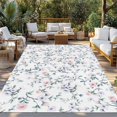 thumbnail image 2 of Spring Flowers Outdoor Rug for Patio/Deck/Porch, Non-Slip Large Area Rug 6 x 9 Ft, Blue Pink Floral Leaves Pastoral Botanical Indoor Outdoor Rugs Washable Area Rugs, Camping Rug Carpet Runner, 2 of 8