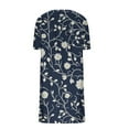 thumbnail image 4 of Sevevn Womens Summer Pockets Printing Dresses Loose V-Neck Short Sleeve Dresses Navy XXL Women Beach Fashion, 4 of 5