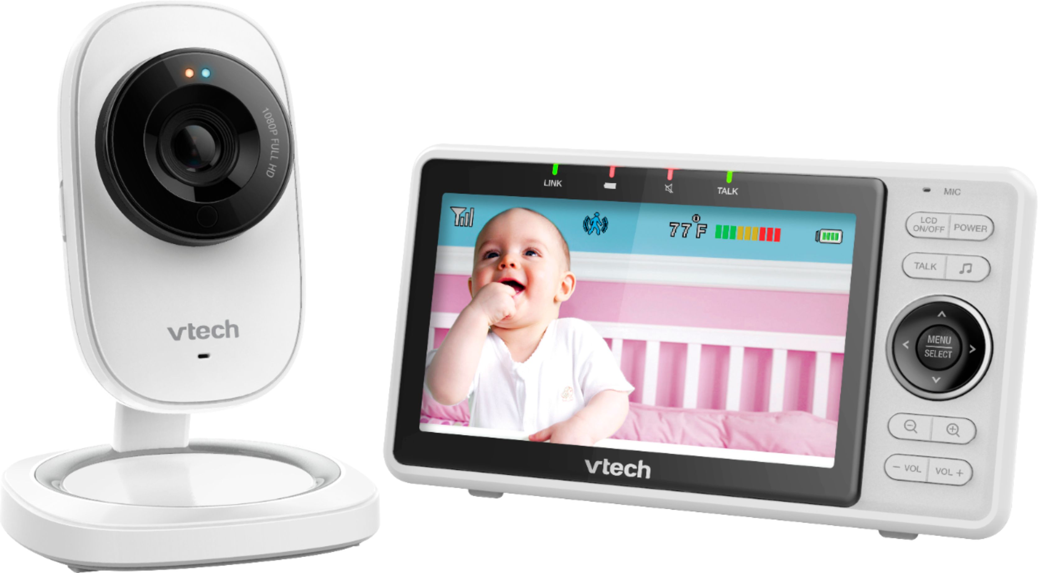 VTech VM52712 Video Baby Monitor With 5inch Screen, Motorized Lens