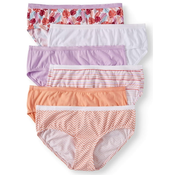 Secret Treasures Secret Treasures Women's Cotton Stretch Hipster Panties, 6Pack