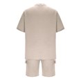 thumbnail image 5 of VBTAPA Men's Fashion 2 Piece Waffle Knit T Shirt and Shorts Sets Summer Beach Outfits Casual Tracksuits Set with Pockets Khaki S, 5 of 9