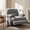 Gray, variant on Enthymia Adult Textile Nursery Breastfeeding Lumbar Support and Adjustable Headrest Swivel Glider Recliner, Beige