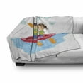 thumbnail image 3 of Sports Soft Flannel Fleece Throw Blanket, Little Friends Siblings Riding a Kayak Together in Sunny Day Summer Sea Cartoon, Cozy Plush for Indoor and Outdoor Use, 60" x 80", Multicolor, by Ambesonne, 3 of 6