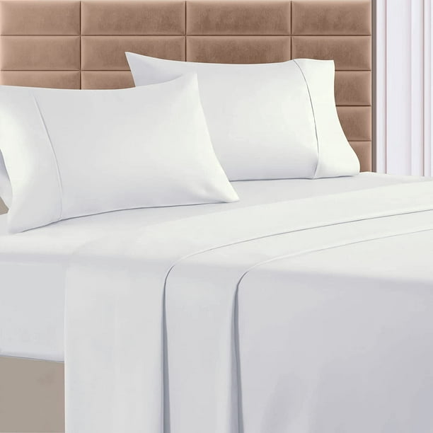 Feather & Stitch 100 Cotton Sheets Softest 4 Piece Queen Size Sheet