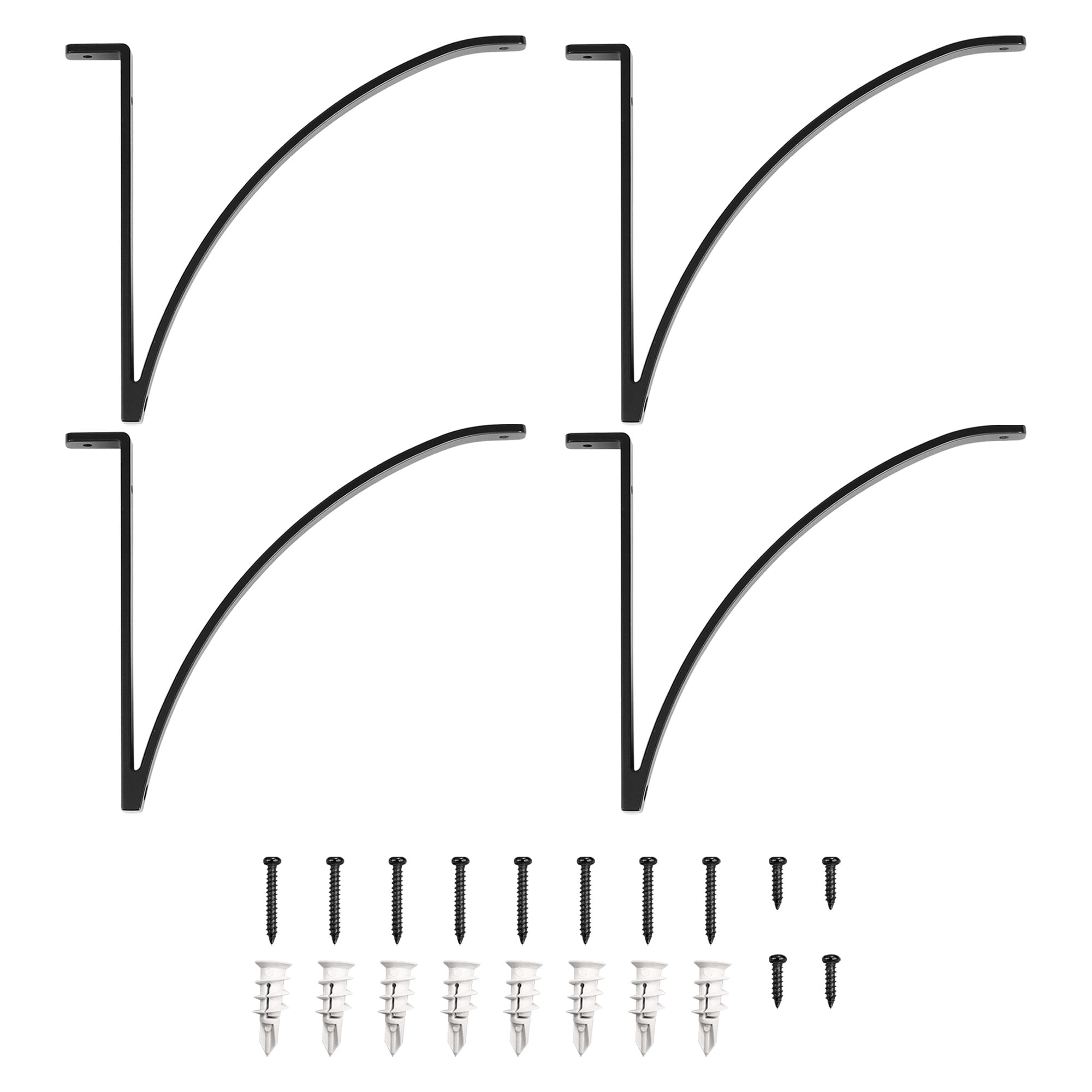Lumi Home Furnishings Shelf Brackets Matte Black 4-Pack