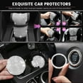 thumbnail image 4 of RUseeN 7 Pcs Bling Diamond Car Steering Wheel Covers Handbrake and Gear Shift Cover Seat Belt Shoulder Pads Car Accessories Set, Car Cup Holder Coaster, White, 4 of 7