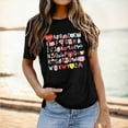 thumbnail image 2 of MuXiKeJi Clothes Valentine's Women's Wife's Day Graphic Tees Short Sleeve Heart Printed Shirts Blouse Tops, 2 of 5