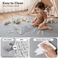 thumbnail image 4 of Baby Play Mat, Caveen Vegan Leather Baby Floor Mat Playpen Mat, Thicken Soft Crawling Mat for Infant, Wipe-Clean, 50"x 50", Gray, 4 of 7