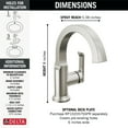 thumbnail image 2 of Delta 588Sh-Dst Tetra 1.2 GPM Single Hole Bathroom Faucet And Push Pop-Up Drain Assembly -, 2 of 4