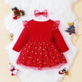thumbnail image 4 of Gupgi Robe de Noël pour Tout-Petite Fille, Robe en Tulle pour Bébé à Manches Longues avec Volants et Taille Haute, 4 of 7