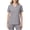 Gray, variant on Women V Neck Scrub Top Stretch Medical Uniform with Pockets Fashion Notch Soft Breathable Easy Care Fabric Workwear
