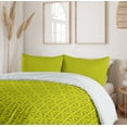 thumbnail image 6 of Ambesonne Checkered Duvet Cover Sets, Geometric Victorian Motif, 2-Queen, Lime Green, 6 of 7