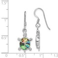 thumbnail image 5 of Sterling Silver Rhodium-plated Abalone Turtle Dangle Earrings, 5 of 5