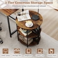 thumbnail image 6 of Gymax 3-Tier Half Round End Table w/Study Metal Frame Storage Shelves for Living Room Rustic Brown, 6 of 10
