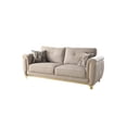 thumbnail image 6 of Leena Contemporary Style Upholstery Sofa Made with Wood in Gold accent & Beige, 6 of 7