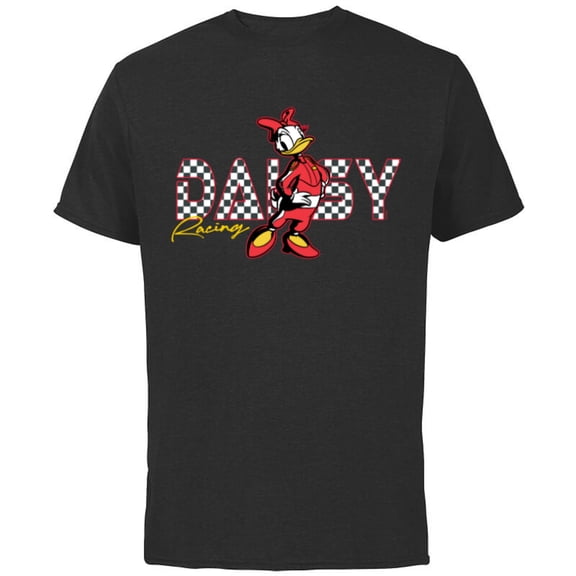 Disney Daisy Duck Racing Mickey & Friends Race Car Drivers - Short Sleeve Cotton T-Shirt for Adults - Customized-Black