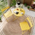 thumbnail image 6 of KAMEROUT 3-Piece Outdoor Bistro Sets with Table and 2 Chairs, Yellow, 6 of 7