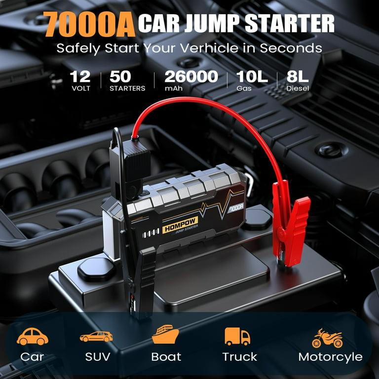 battery boost box Portable Car Battery Jump Starter 4000A 16800mAh Jump Box, Car Battery  Jumper Starter Portable Jumper Cables for car(8.0L Gas/6.5L Diesel), Fast