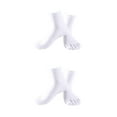 thumbnail image 3 of relayinert Soft Five Toe Socks Stretchable Cotton High Crew Socks Athletic Solid Socks White 2Set, 3 of 6