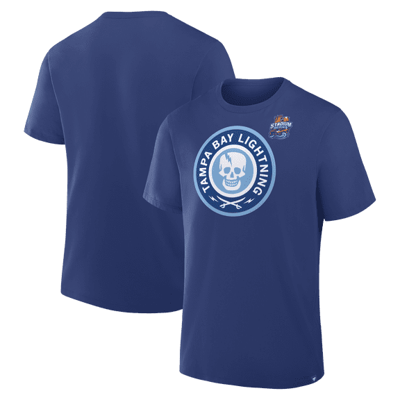 Men's Blue Tampa Bay Lightning 2026 NHL Stadium Series Secondary Logo T-Shirt