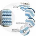 thumbnail image 3 of Blue Gradient Shower Curtain, 36" x 72", Water Ripple Striped Modern Waterproof Bathroom Curtain Washable Shower Curtain Set with 12 Hooks, 3 of 6