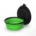 thumbnail image 2 of Collapsible Dog Bowls for travel, Tekcoo 2 Pack Portable Dog Water Bowls for Dog Cats Pet Foldable Feeding Watering Dishes with Carabinerfor Traveling Hiking Walking Camping, Medium, Black + Green, 2 of 9