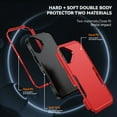 thumbnail image 5 of Compatible with Apple iPhone 16 Plus Case for Women Men, Military Grade Shockproof Drop Protection Anti-Scratch Bumper Rugged Matte Phone Case Cover for iPhone 16 Plus, Red, 5 of 7