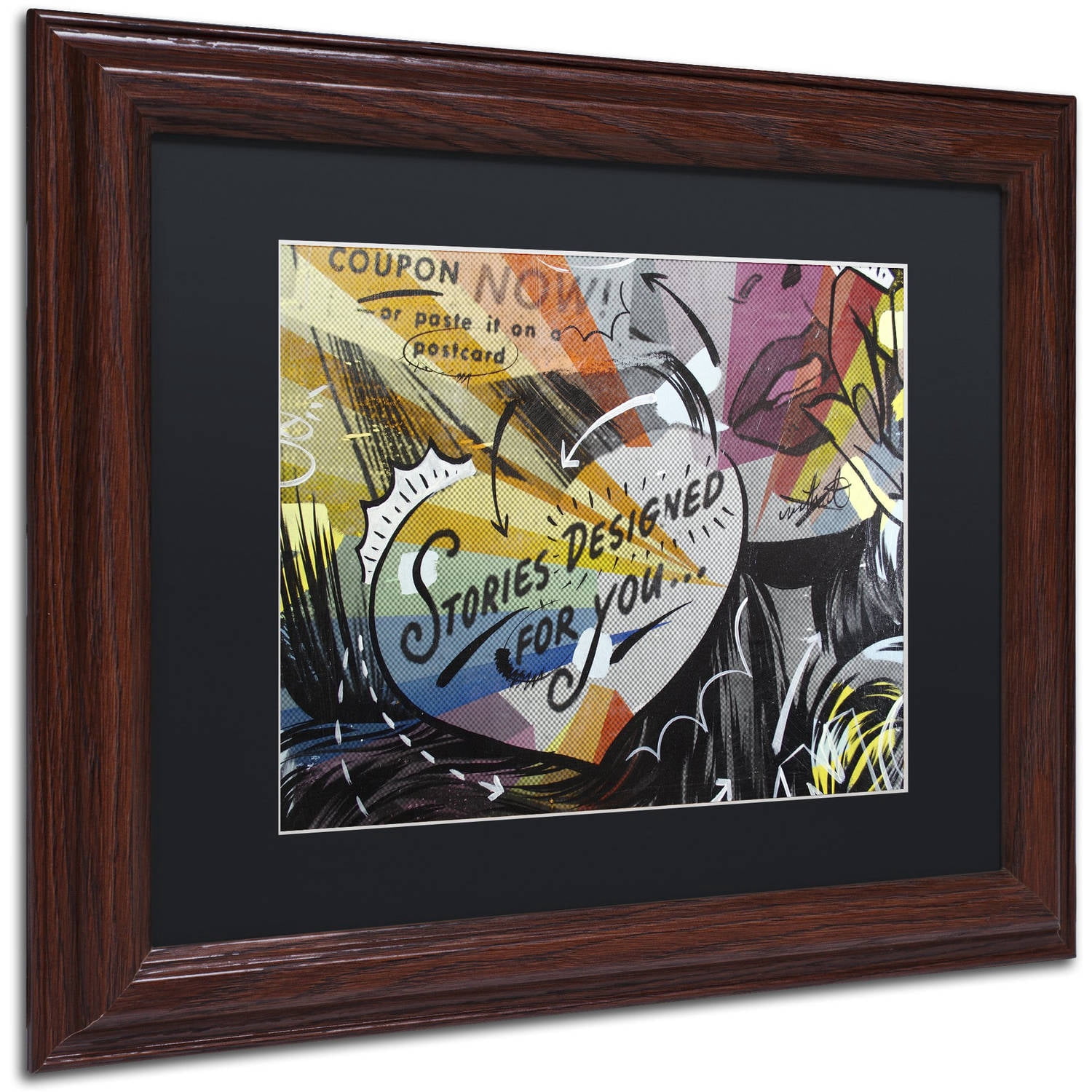 Trademark Fine Art "Coupon Stories" Canvas Art by Dan Monteavaro Black Matte, Wood Frame
