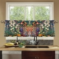 thumbnail image 4 of Yayeee Kitchen Curtains Tier Set of 2 Light Filtering 57"x36" Over Sink Window Panels, White Floral Garden, 4 of 7