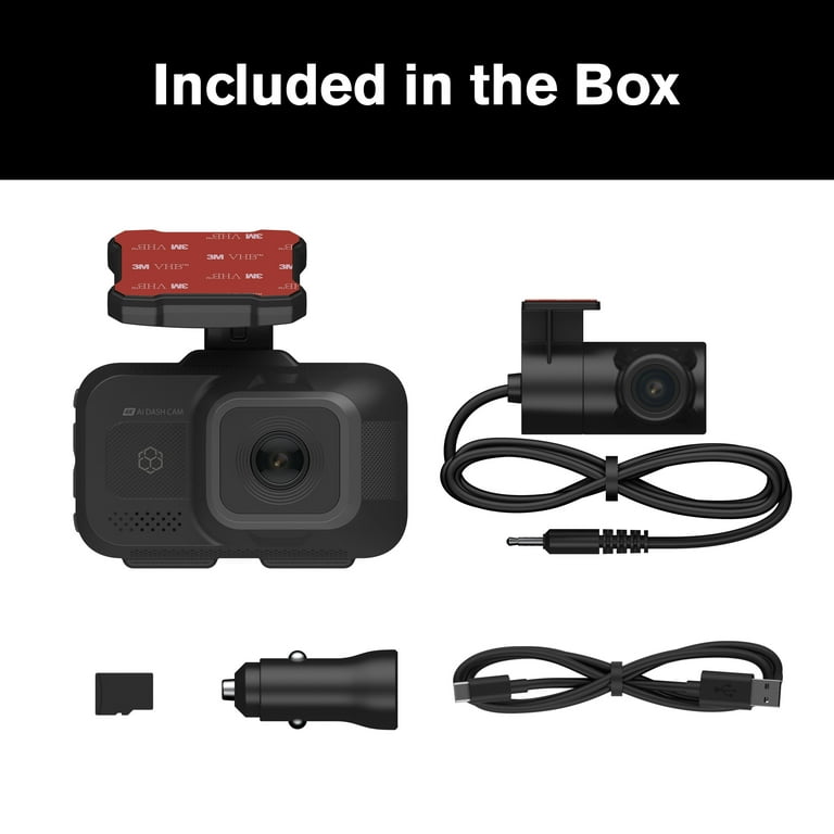 Yada Roadcam AI Plus, 4K Front Dash Cam, 1080p Rear Cam, AI Driver