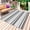 Grey, variant on Black Red Striped Outdoor Rug 5x8 Ft - Reversible Patio Rug Outdoor Camping Rugs, Horizontal Lines Simple Minimalist Washable Indoor Outdoor Area Rugs, Non-Slip Outdoor Carpet Runner for Deck/Porch
