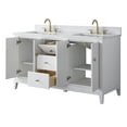 thumbnail image 6 of Vanity Art 60" Bathroom Vanity with Sinks and Engineered Marble Top, Freestanding Storage Cabinet with 2 Drawers, 2 Shelves and 1 Flip Down Tray, 6 of 6