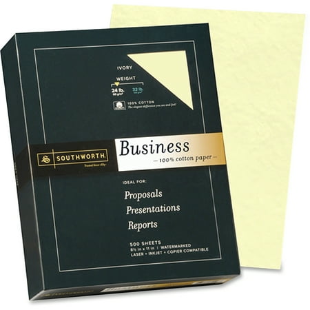 Southworth, SOU3112616, 100% Cotton Business Paper, 500 / Box, Ivory