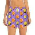 thumbnail image 2 of Fotbe Yellow Lemon And Orange Womens High Waist Running Shorts Athletic Workout Quick Dry Shorts for Women with Pockets Gym Yoga Summer Shorts-Large, 2 of 9