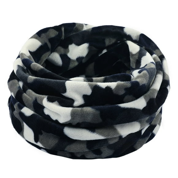 Fleece Neck Warmer Unisex Plaid Double Layer Neck Warmer Fleece Knitted Scarf Scarves Shawl Cowl
