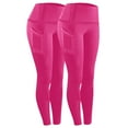 thumbnail image 2 of LEBONYARD Leggings for Women Elastic Waist,Pants for Women Clearance,2PCS Women Workout Out Pocket Leggings Fitness Sports Running Yoga Athletic Pants Hot Pink L, 2 of 9