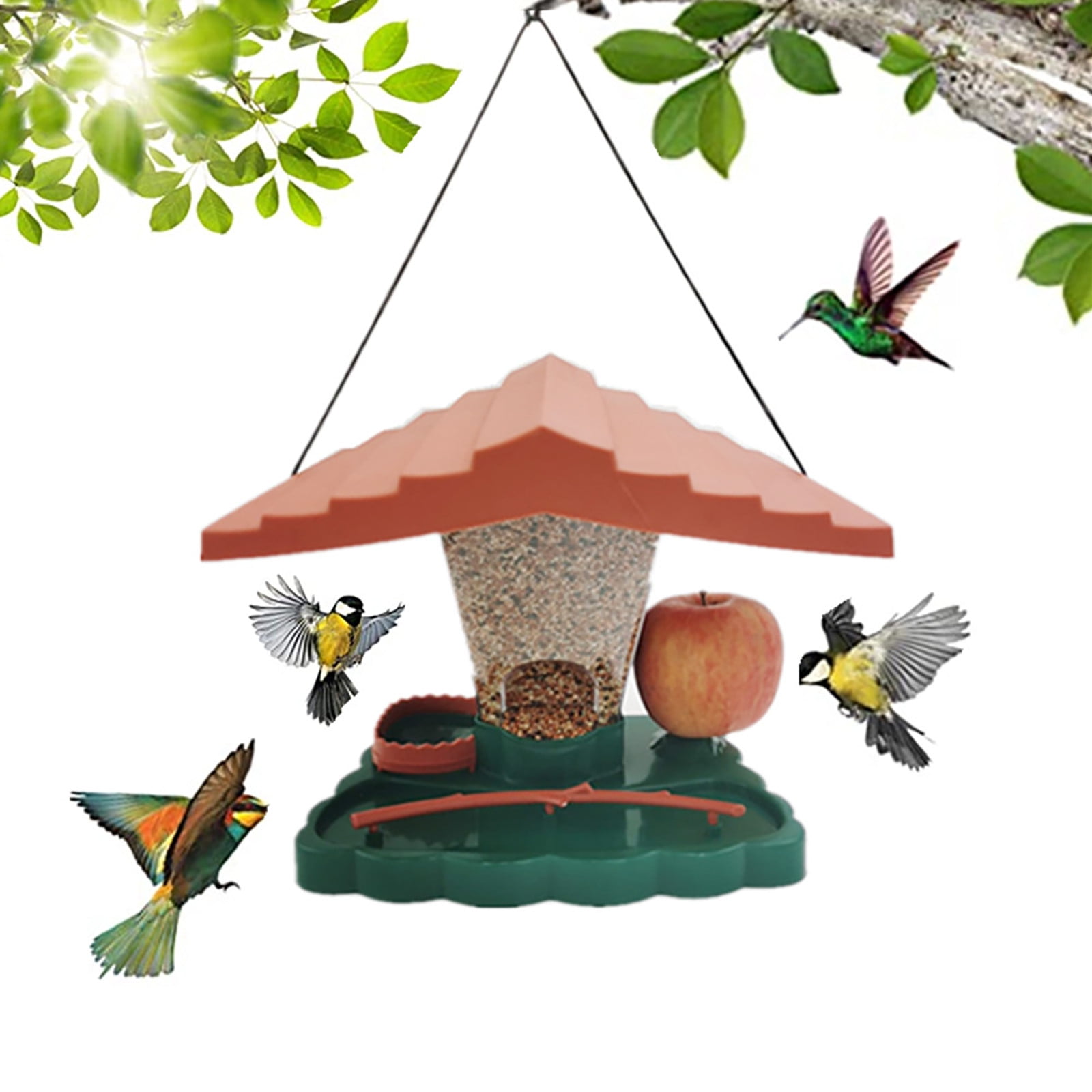 Fridja Outdoor House Shape Bird Feeder Feeder Plastic Bird Cage Garden