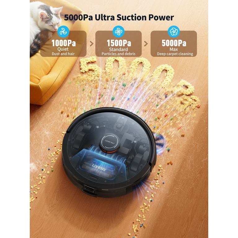 Laresar L20+ Self-Emptying Robot Vacuum and Mop, 5000Pa Suction