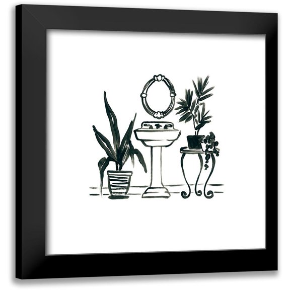 Vess, June Erica 12x12 Black Modern Framed Museum Art Print Titled - Parisian Bath Sketches II