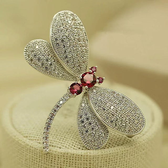 Broche de libélula, diseño de ramillete de traje de nicho de lujo, alfiler de cuello con sensación de luz, accesorios anti-luz