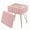 Pink Rabbit Fur, variant on Panapinka Vanity Stool with Storage, Faux Fur Ottoman with Metal Legs and Anti-Slip Feet, 15.7 x 11.8 x 18.7 Inches Soft Furry Padded Seat Foot Rest for Makeup Bedroom Living Room