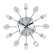 12" Wall Clock, Modern Creative Cutlery Kitchen Spoon Fork Wall Clock
