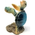 Blue Sea Turtle Resin Wine Bottle Holder, 7.75 Inches Tall
