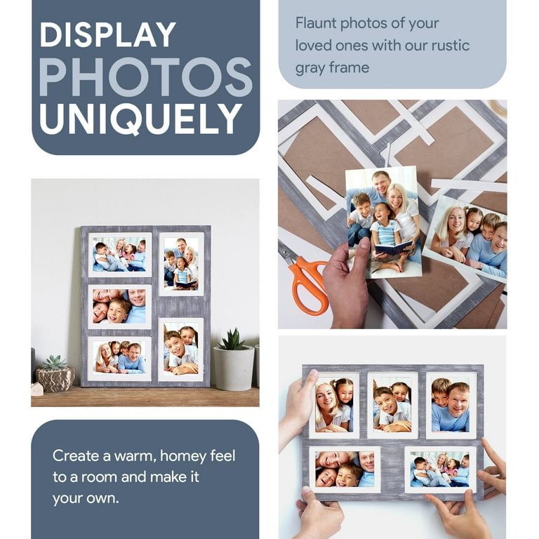 upsimples 5x7 Picture Frame Set of 10, Display Pictures 4x6 with Mat or 5x7  Without Mat, Multi Photo Frames Collage for Wall or Tabletop Display